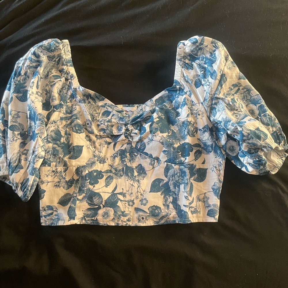 The Drop Annie Smocked Back Floral Top size Small!